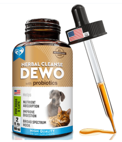 Dogs Natural Worm Treatment with Probiotic Liquid Herbal Supplement